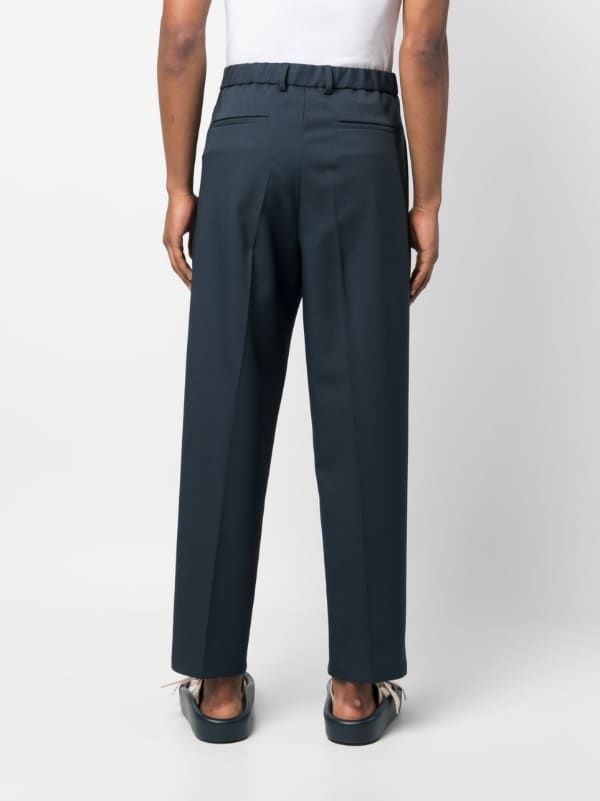 Jil Sander Straight-leg Cotton Trousers In Blue
