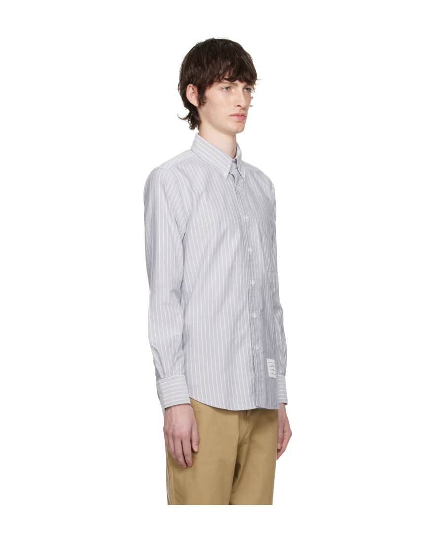 Thom Browne Striped Cotton Shirt In White