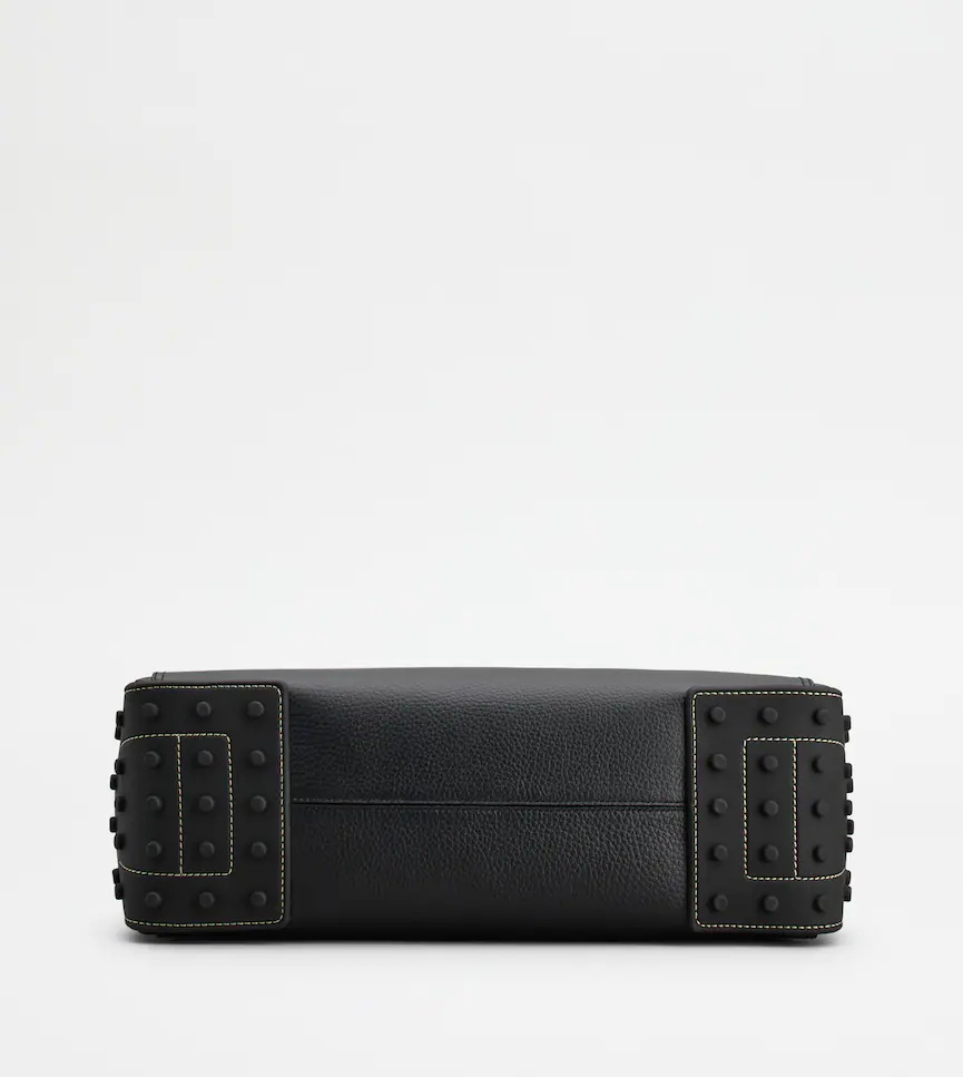 Tod's Tote Shopping Bag In Leather Medium In Black