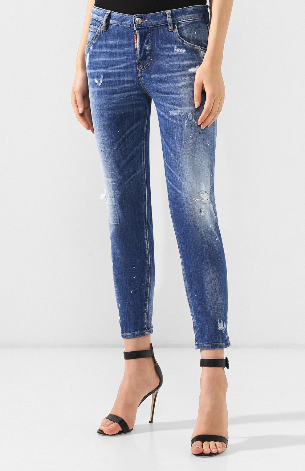 Dsquared2 Logo Details Jeans In Blue