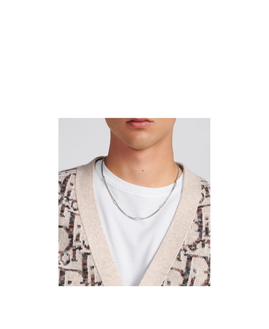 DIOR CD ICON THIN CHAIN LINK NECKLACE