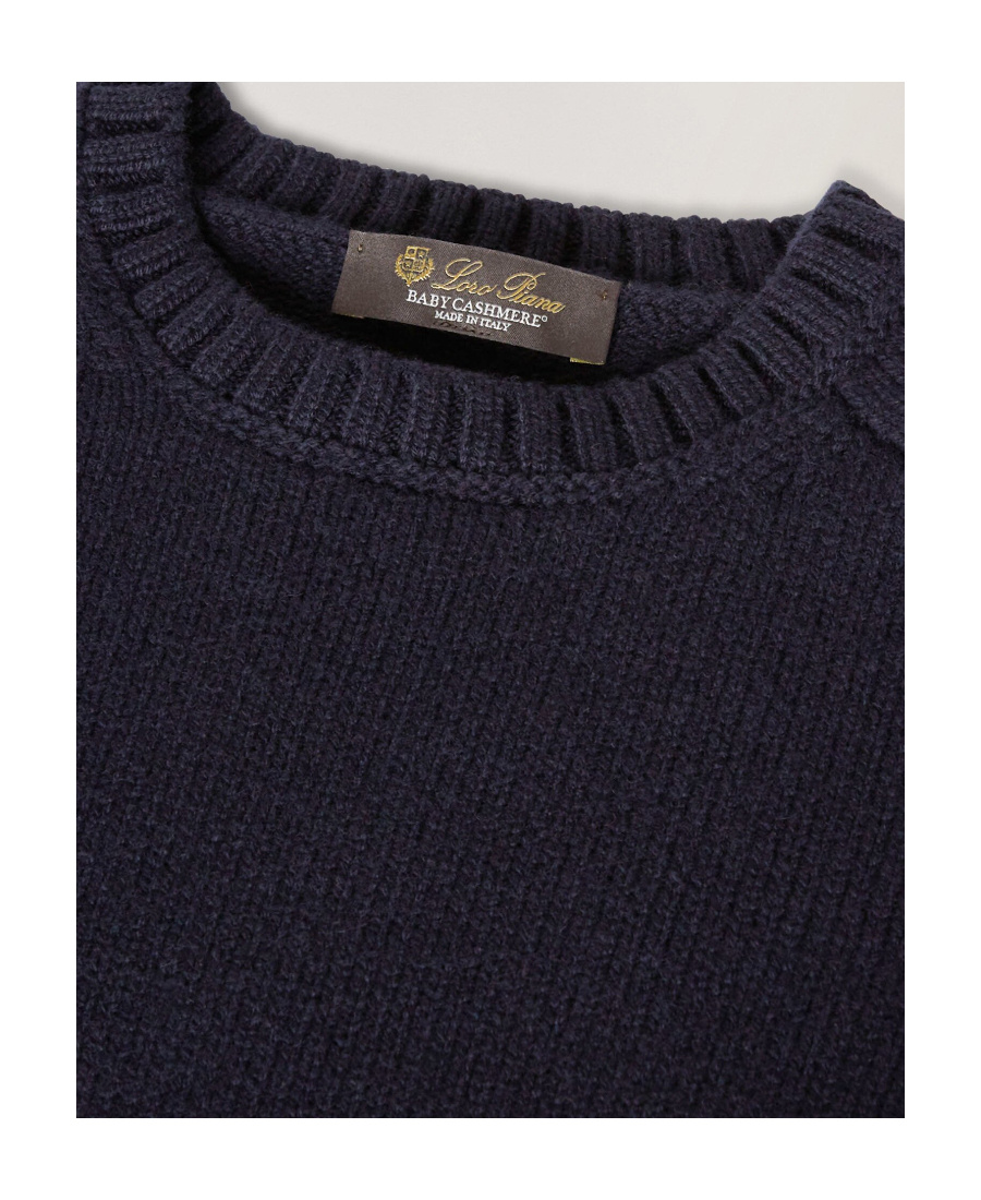 Loro Piana Neo Parksville Cashmere Crewneck Sweater In Blue