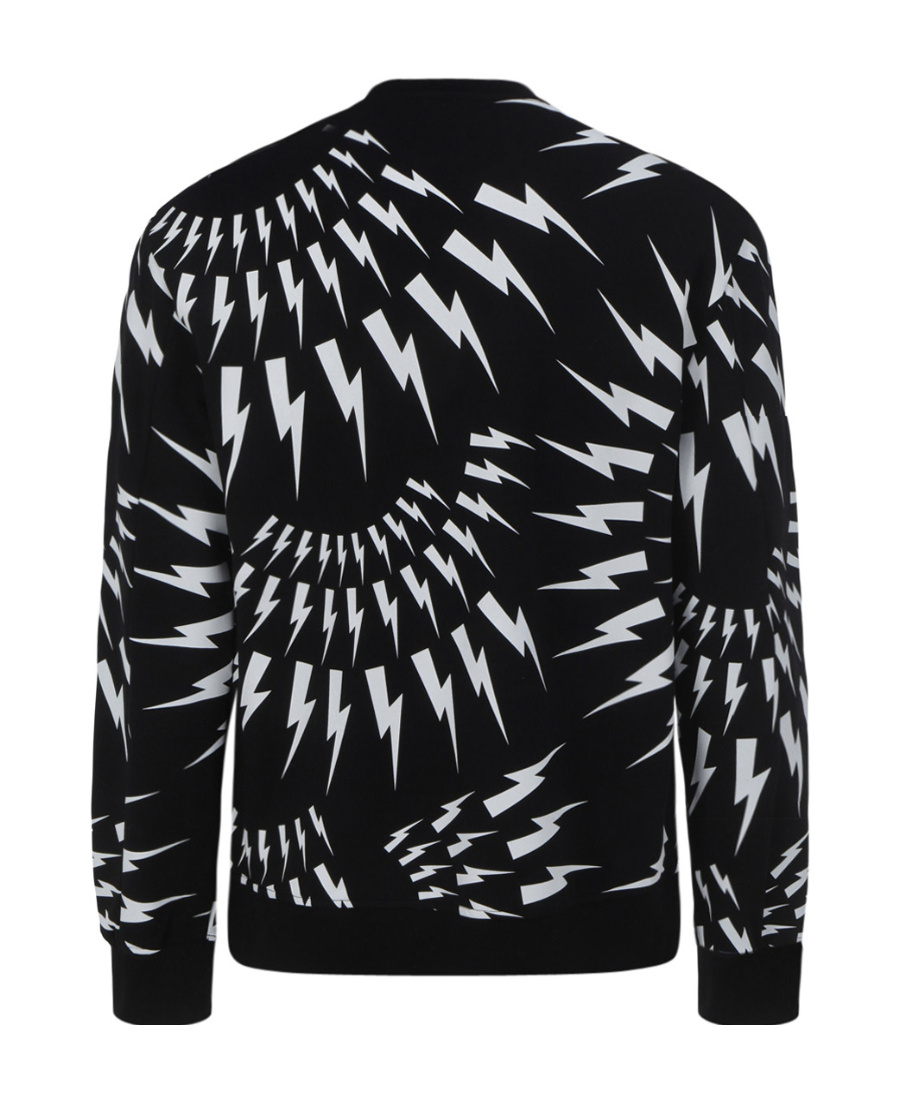 Neil Barrett Thunderbolt-print Cotton Sweatshirt In Black