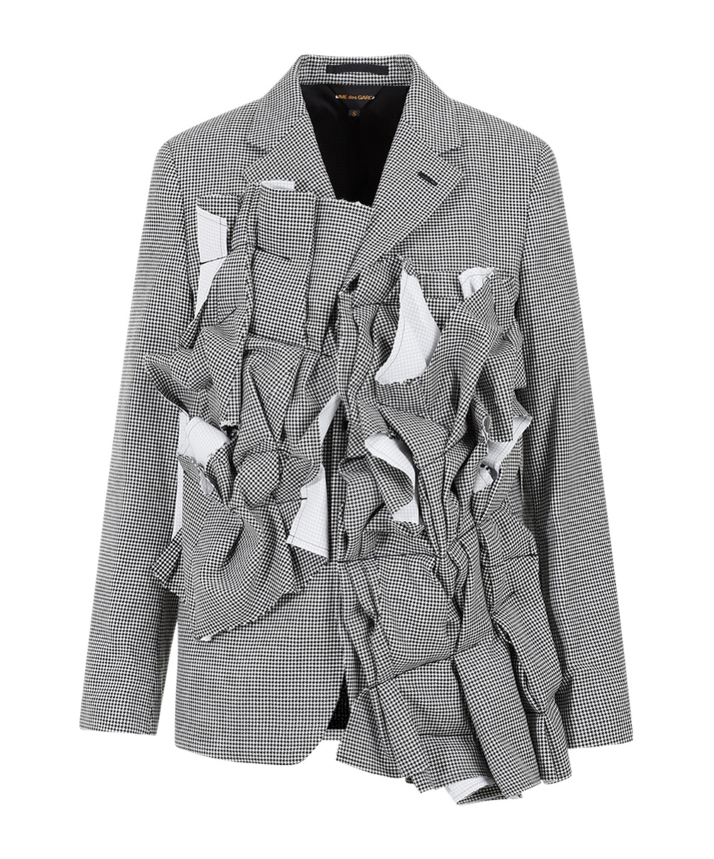 Comme Des Garçons Comme Des Gar�ons Houndstooth-patterned Single-breasted Blazer In Gray