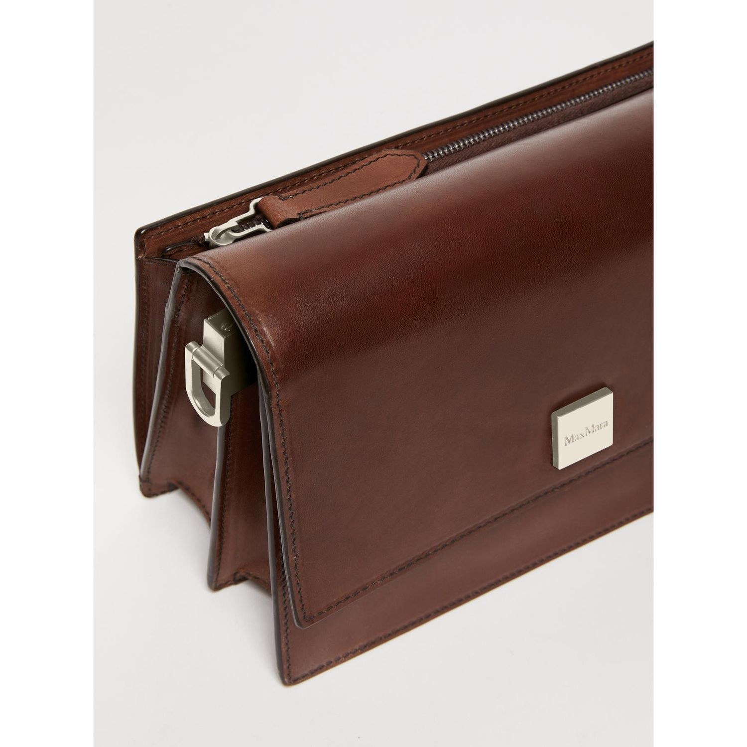 Max Mara Biancaraf Calfskin Crossbody Bag In Brown