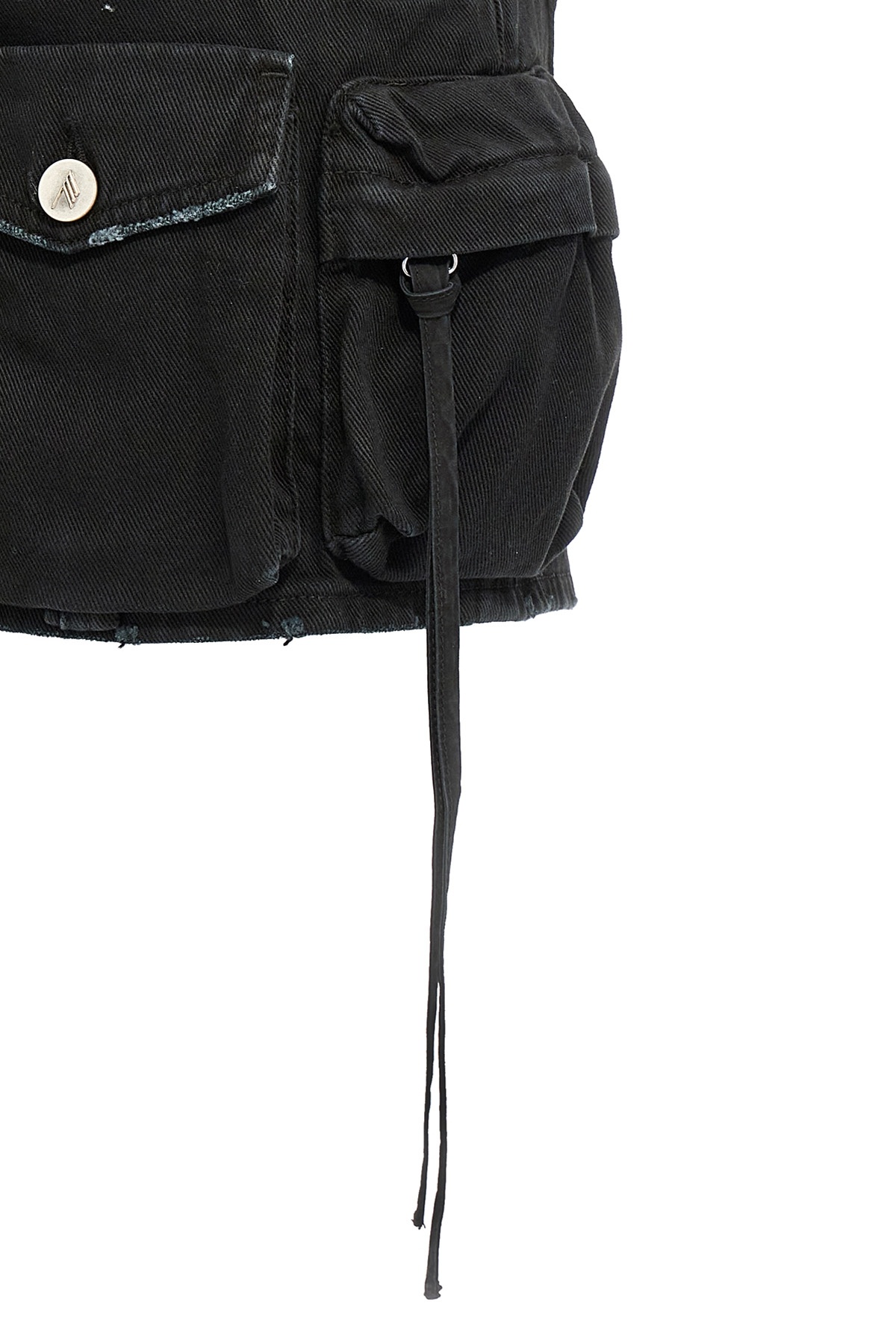 Attico 'fay' Black Mini-skirt With Oversized Cargo Pockets In Black