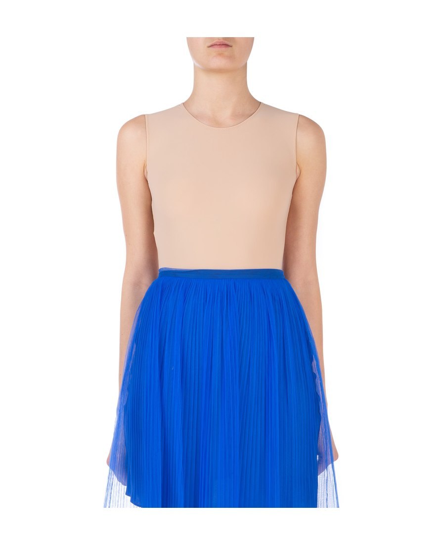 Maison Margiela Second Skin Sleeveless Lycra Bodysuit In Blue