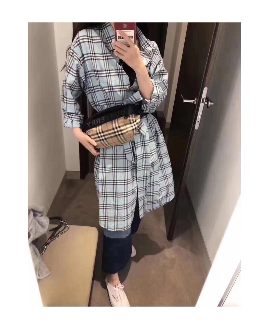 Burberry Medium Vintage Check Belt Bag In Black