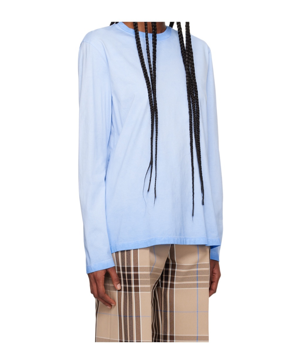 Msgm Blue Faded Long Sleeve T-shirt In Blue
