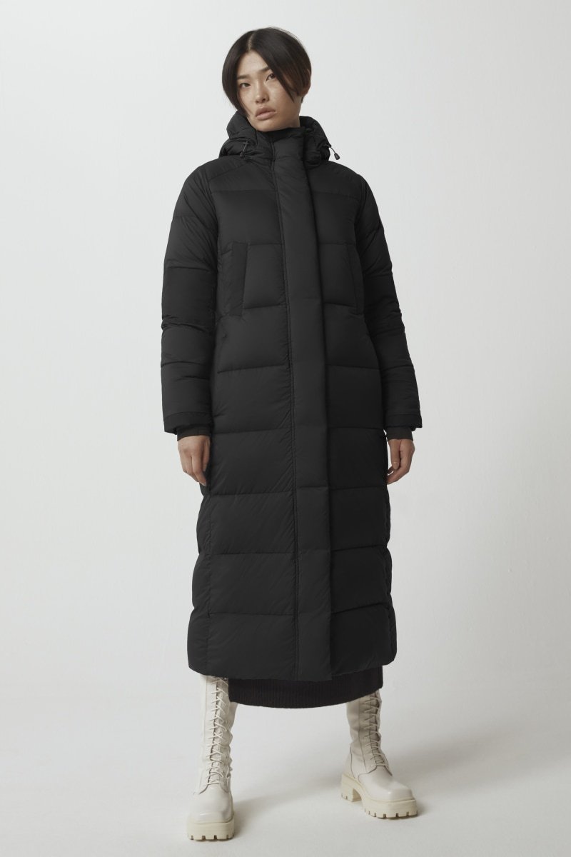 Shop Canada Goose Alliston Padded Parka Coat In Black