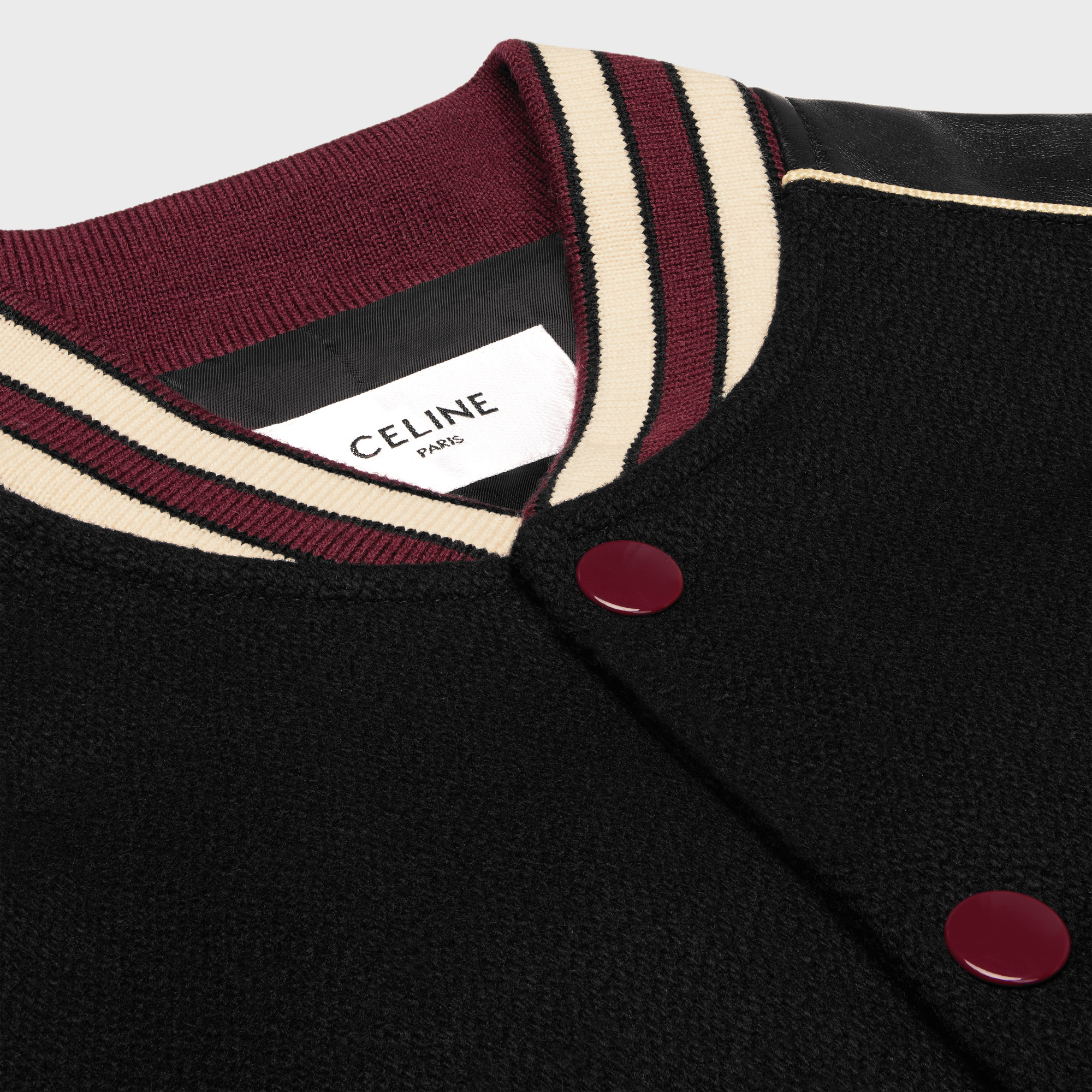 Celine Varsity Collegiate Bomber Jacket In Black