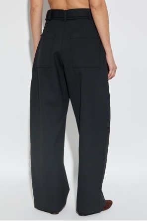 Studio Nicholson Contemporary Wide-leg Trousers Featuring Buckle In Black