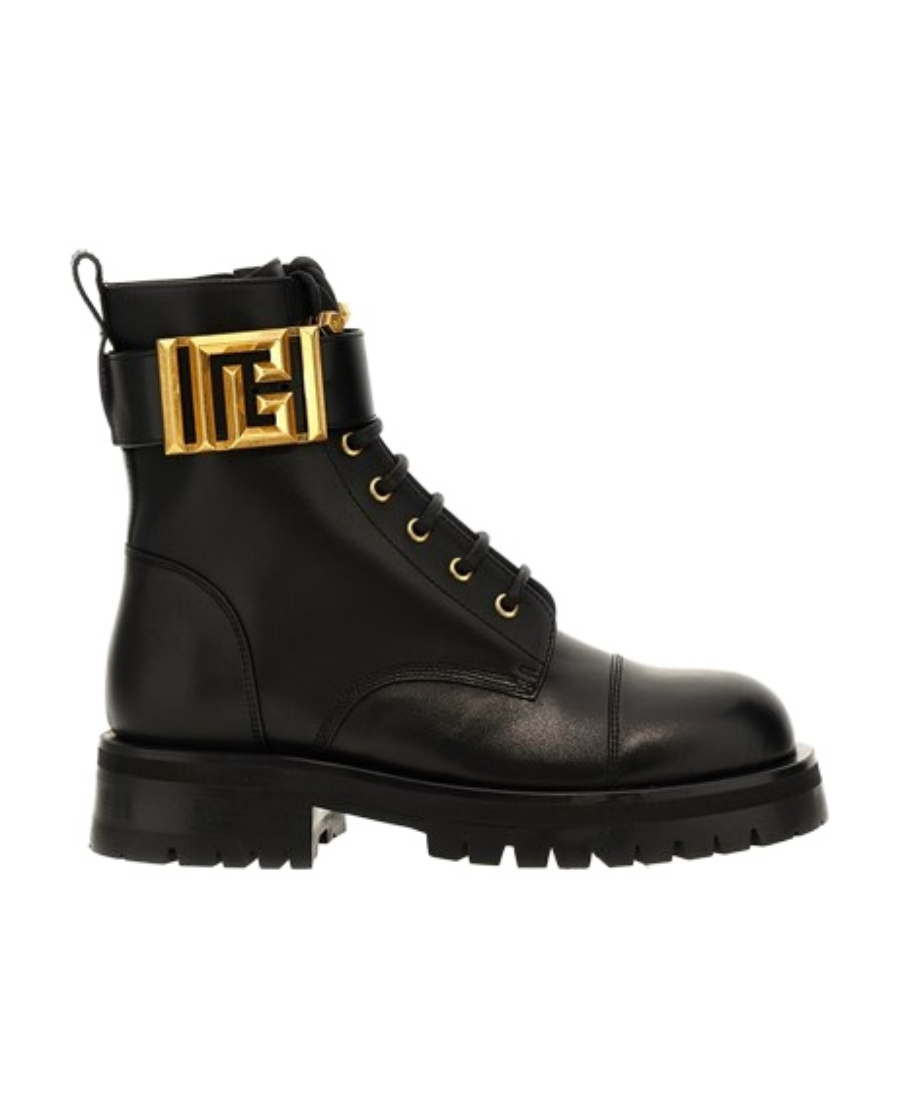 Balmain Combat Ankle Boots In Black