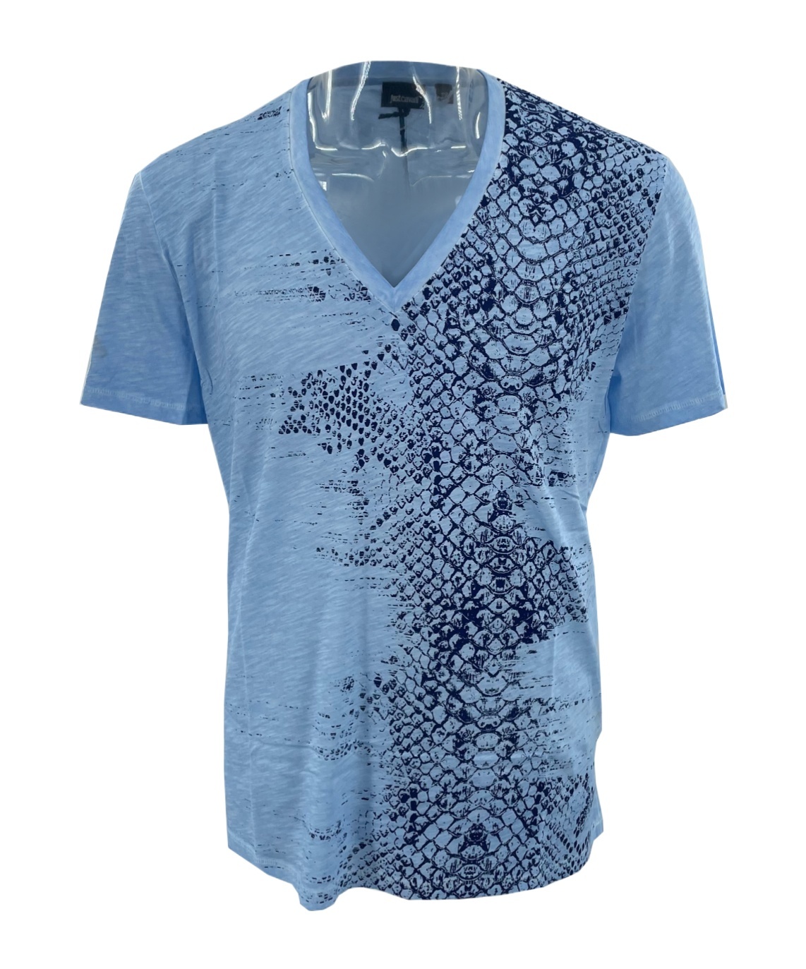 Just Cavalli V-neck Short-sleeved T-shirt In Blue
