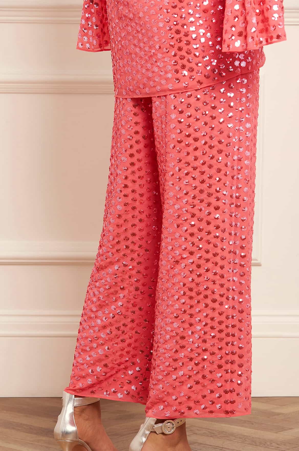 NEEDLE & THREAD RAINDROP GLOSS TROUSERS