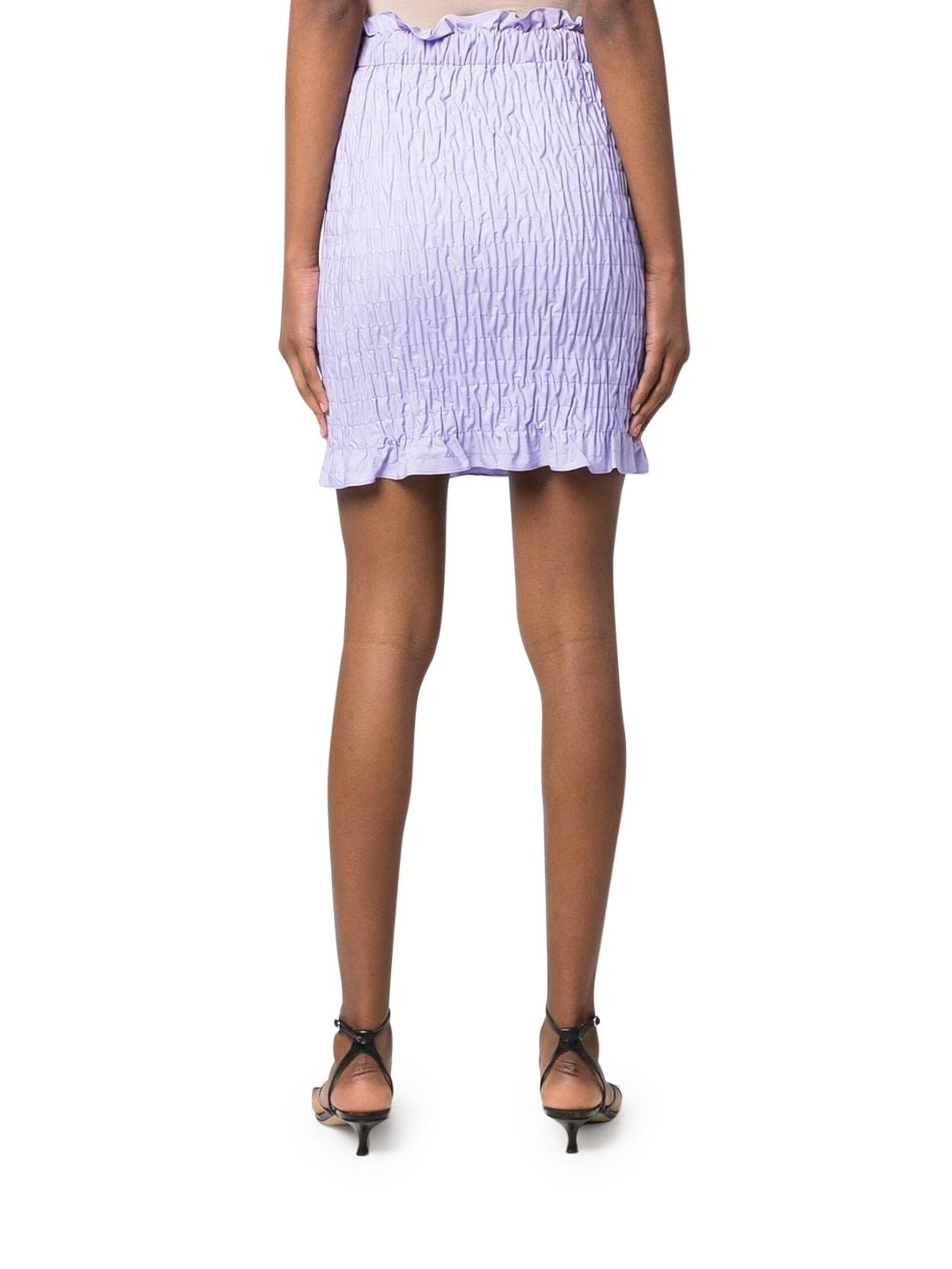 Msgm Shirred-effect Mini Skirt In Purple