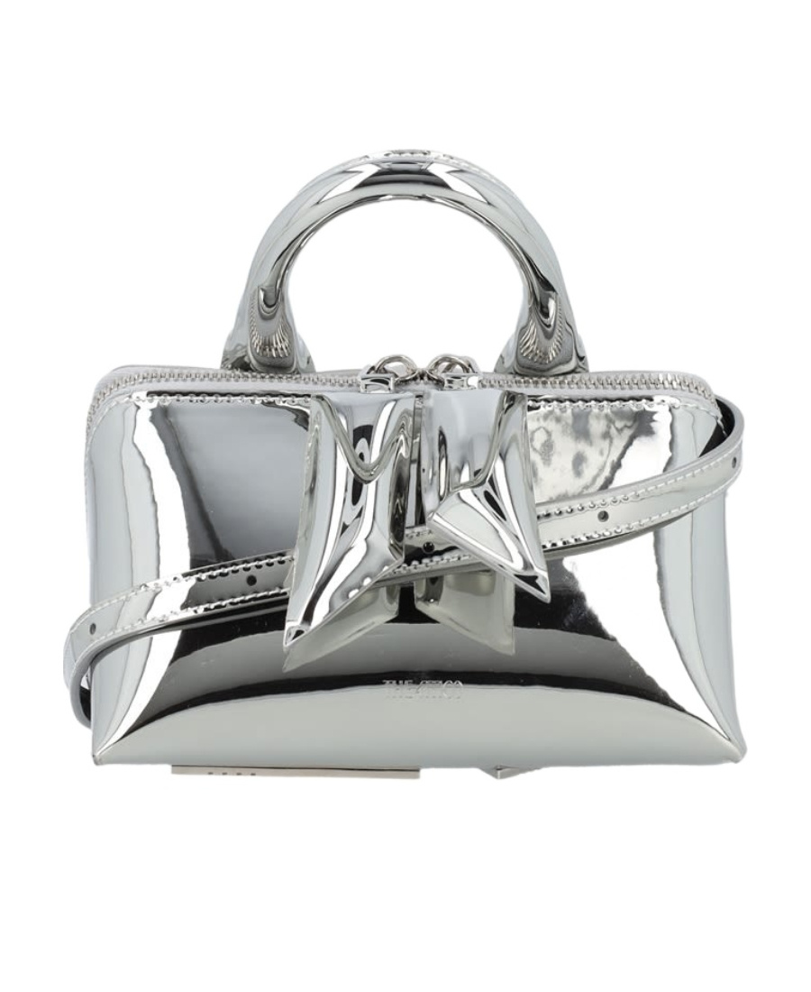 Attico The Friday Logo Detailed Shoulder Bag In Gray