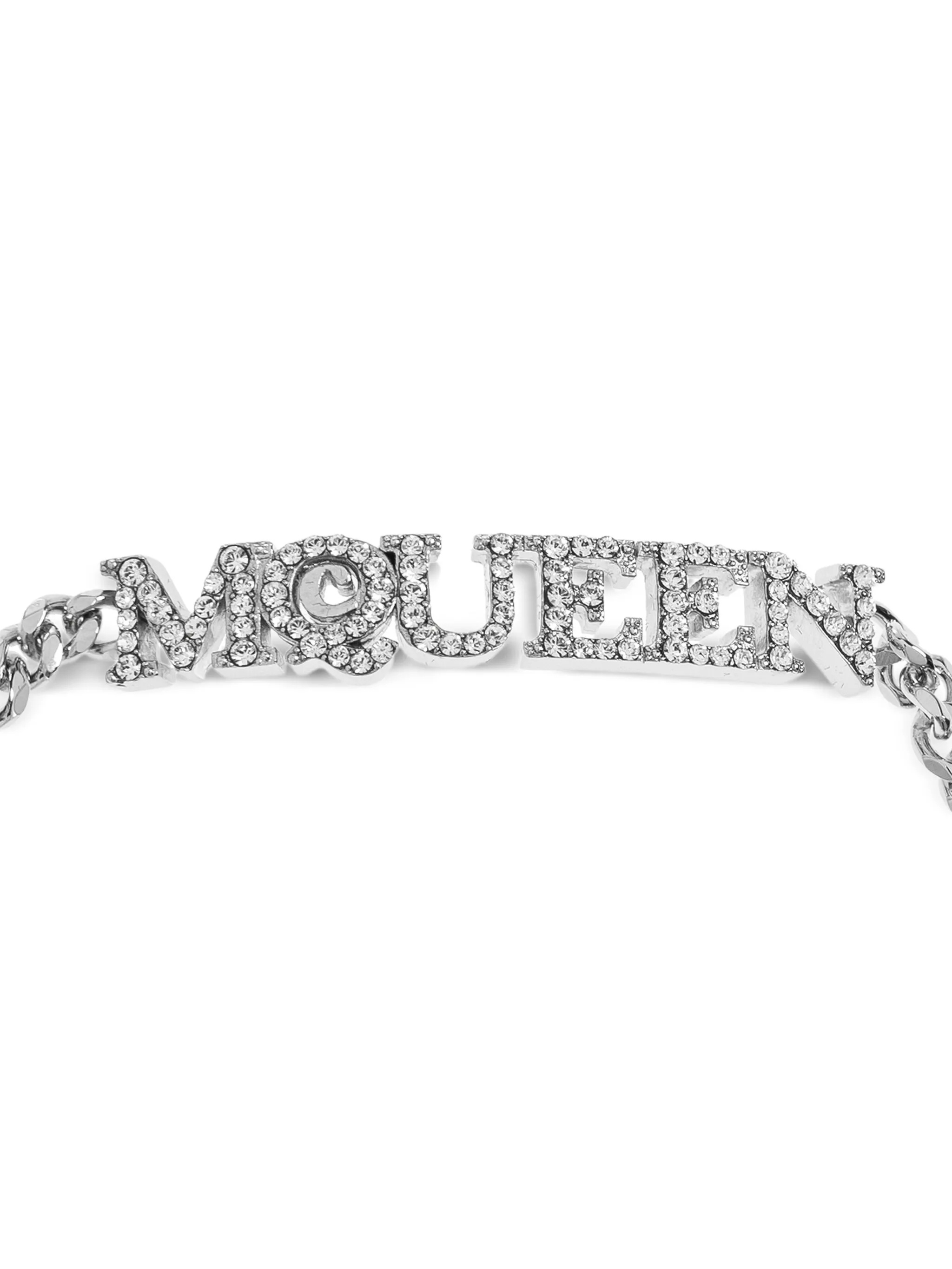 Alexander Mcqueen Logo Pendant Embellished Bracelet