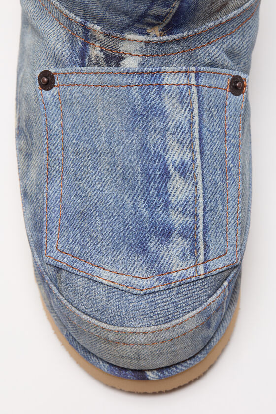 Acne Studios Logo Patch Ankle Boots In Gray