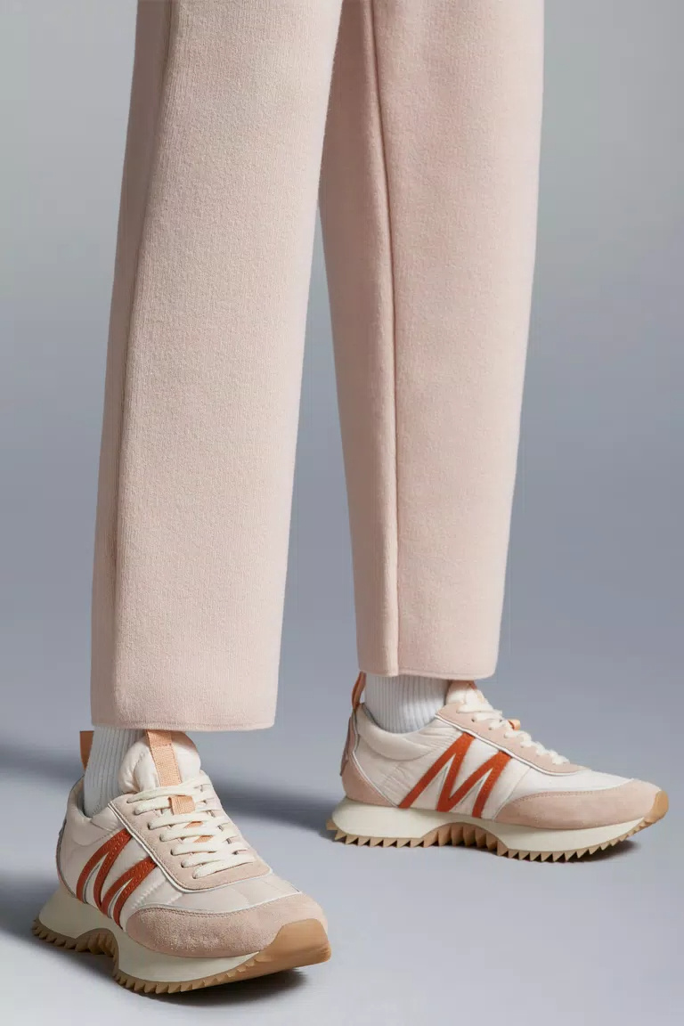 Shop Moncler Pacey Trainers In Pink