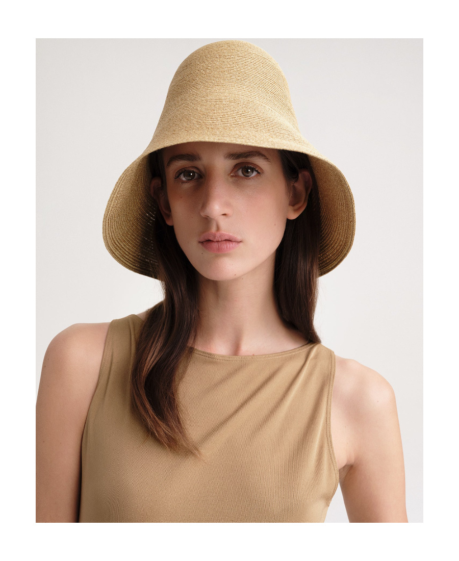 Totême Woven Paper Blend Straw Hat In Nude