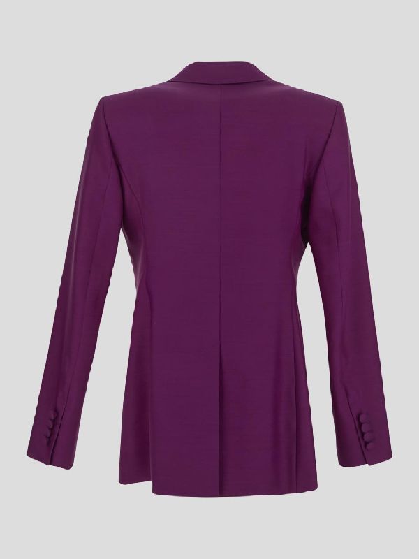 Max Mara Single-breasted Suit Jacket In Purple