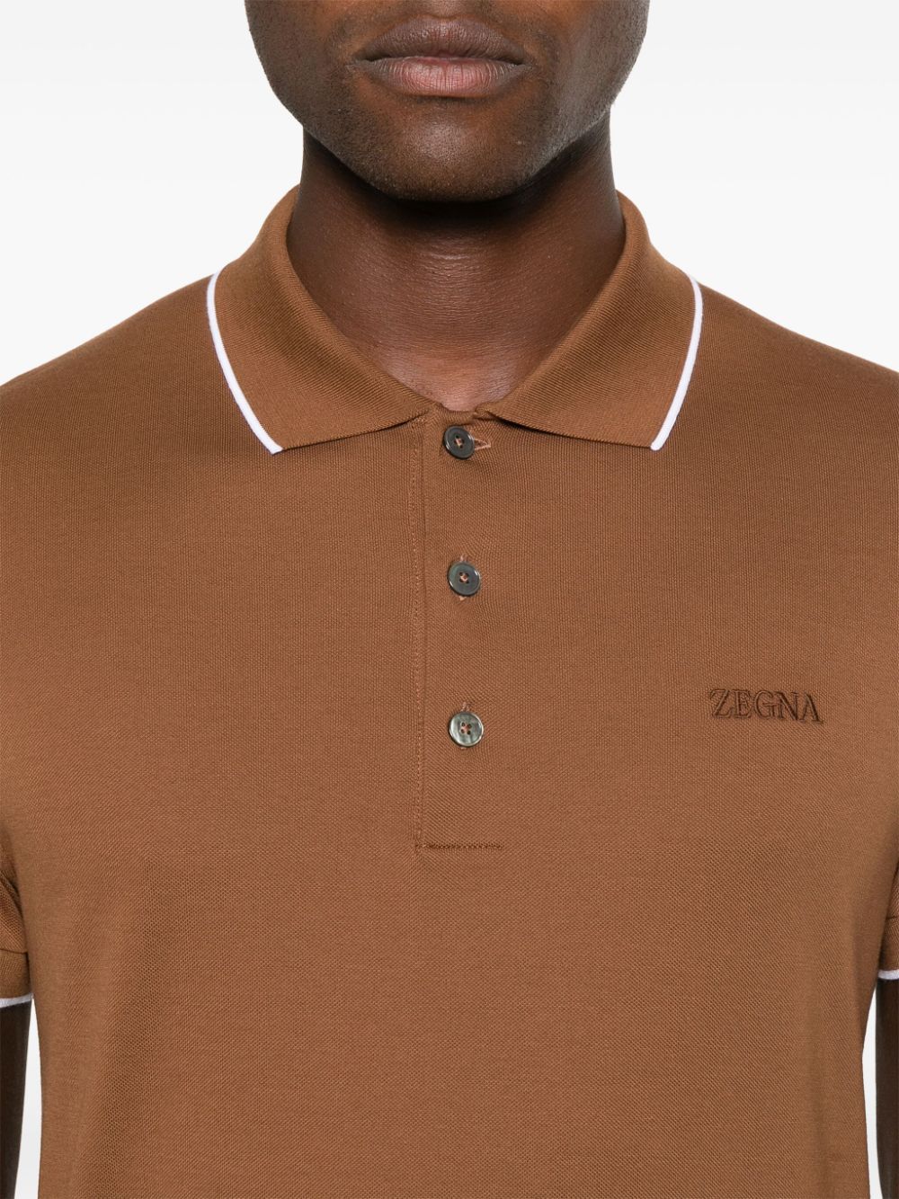ZEGNA LOGO-EMBROIDERED POLO SHIRT
