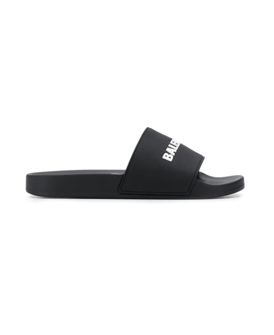 BALENCIAGA SANDALI BASSI POOL SLIDE DA UOMO IN NERO