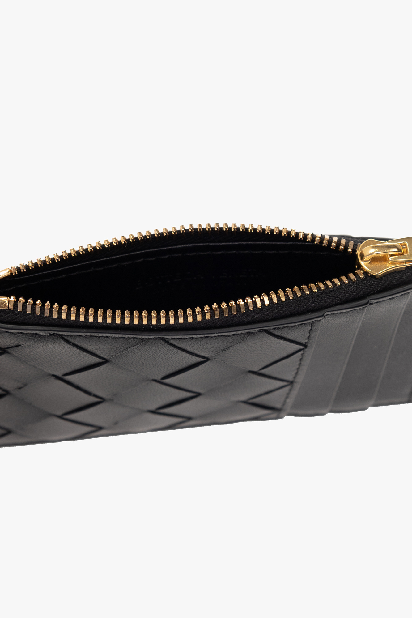 Bottega Veneta Logo Card Bag In Black