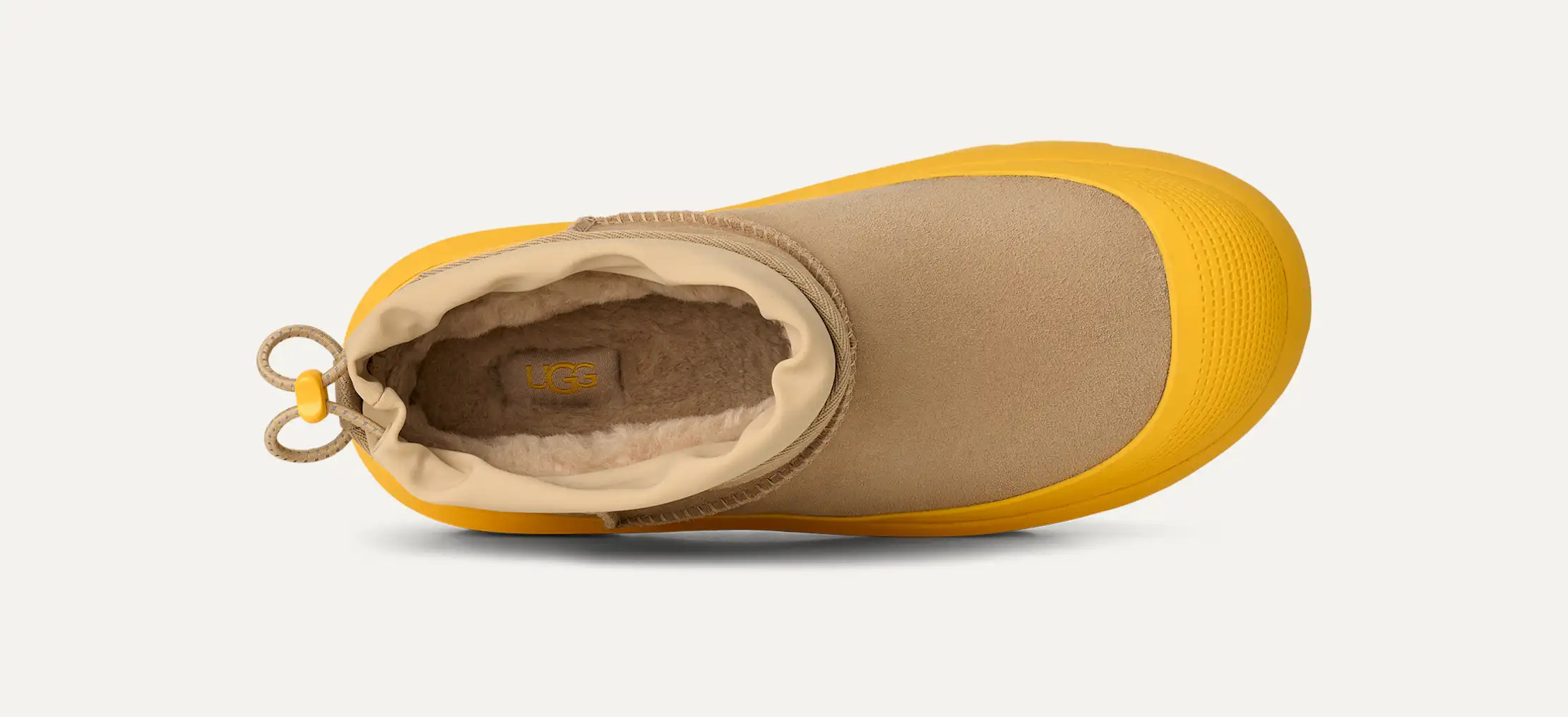 Ugg Short Weather Hybrid Fold-over Platform Boots In Gold