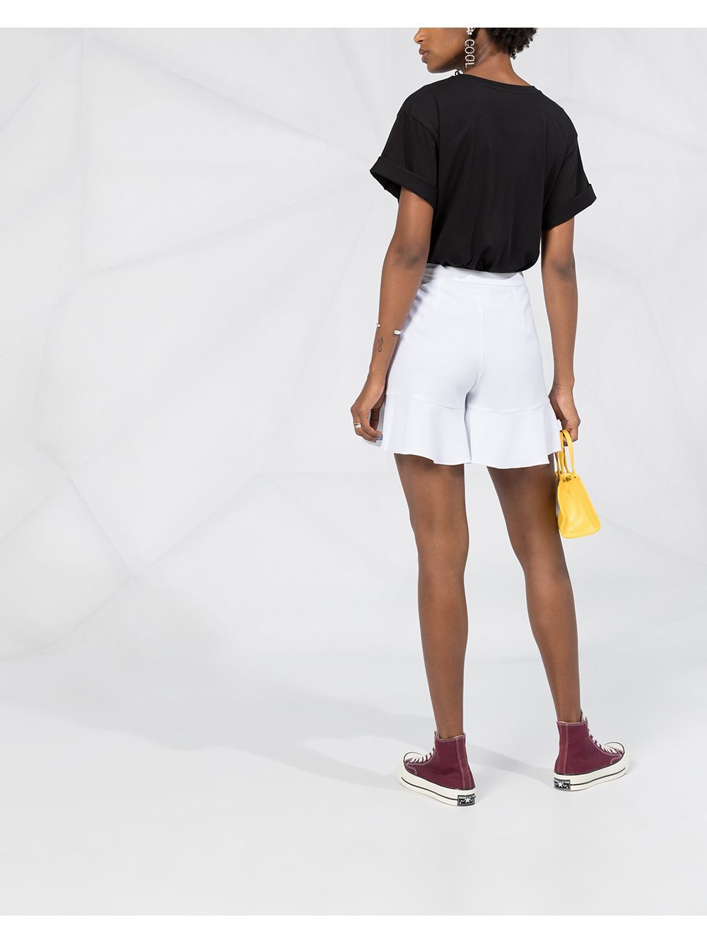 Moschino Lotus Leaf Edge Wrapped Shorts In White