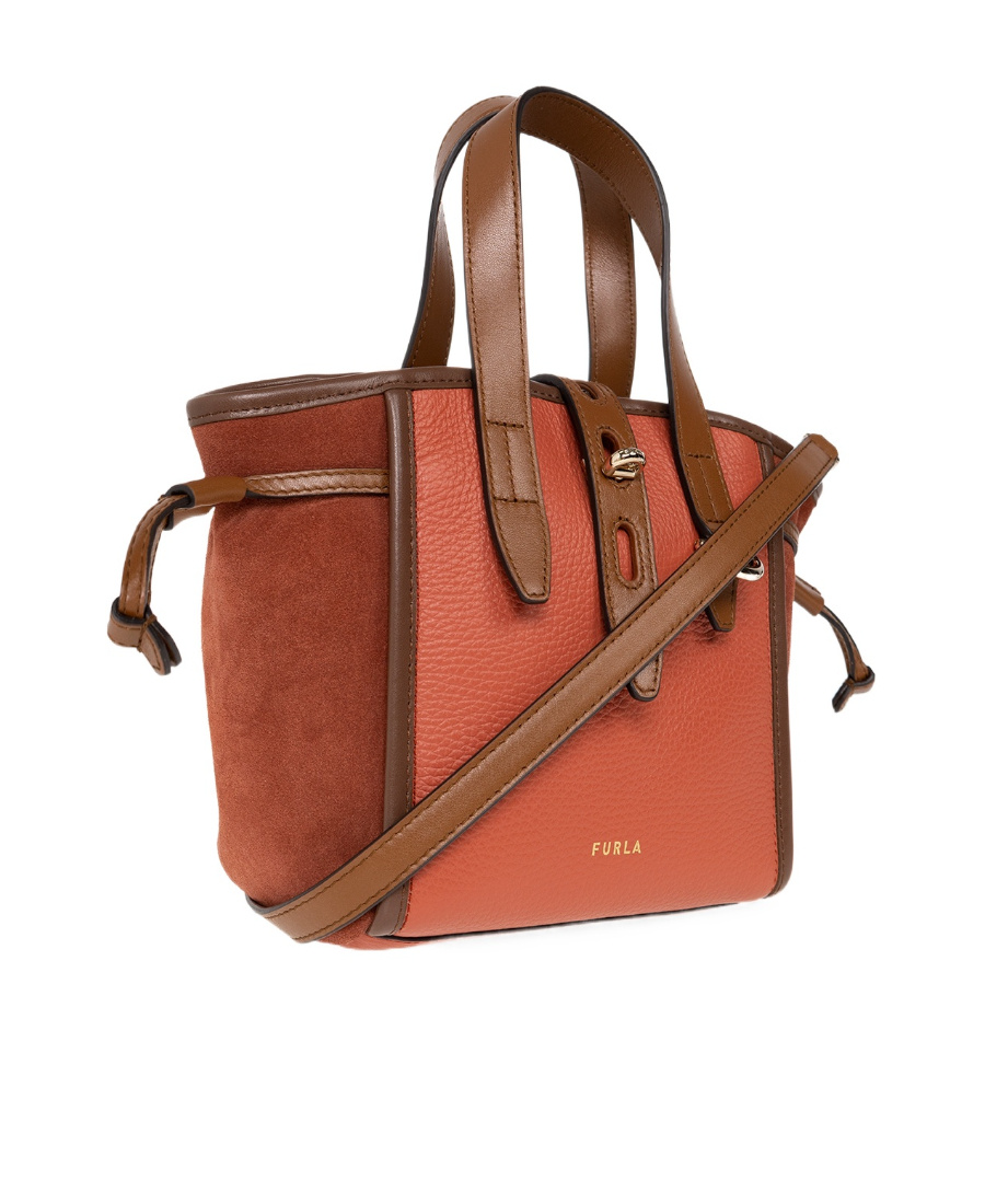Furla Net Mini Tote Bag In Brown
