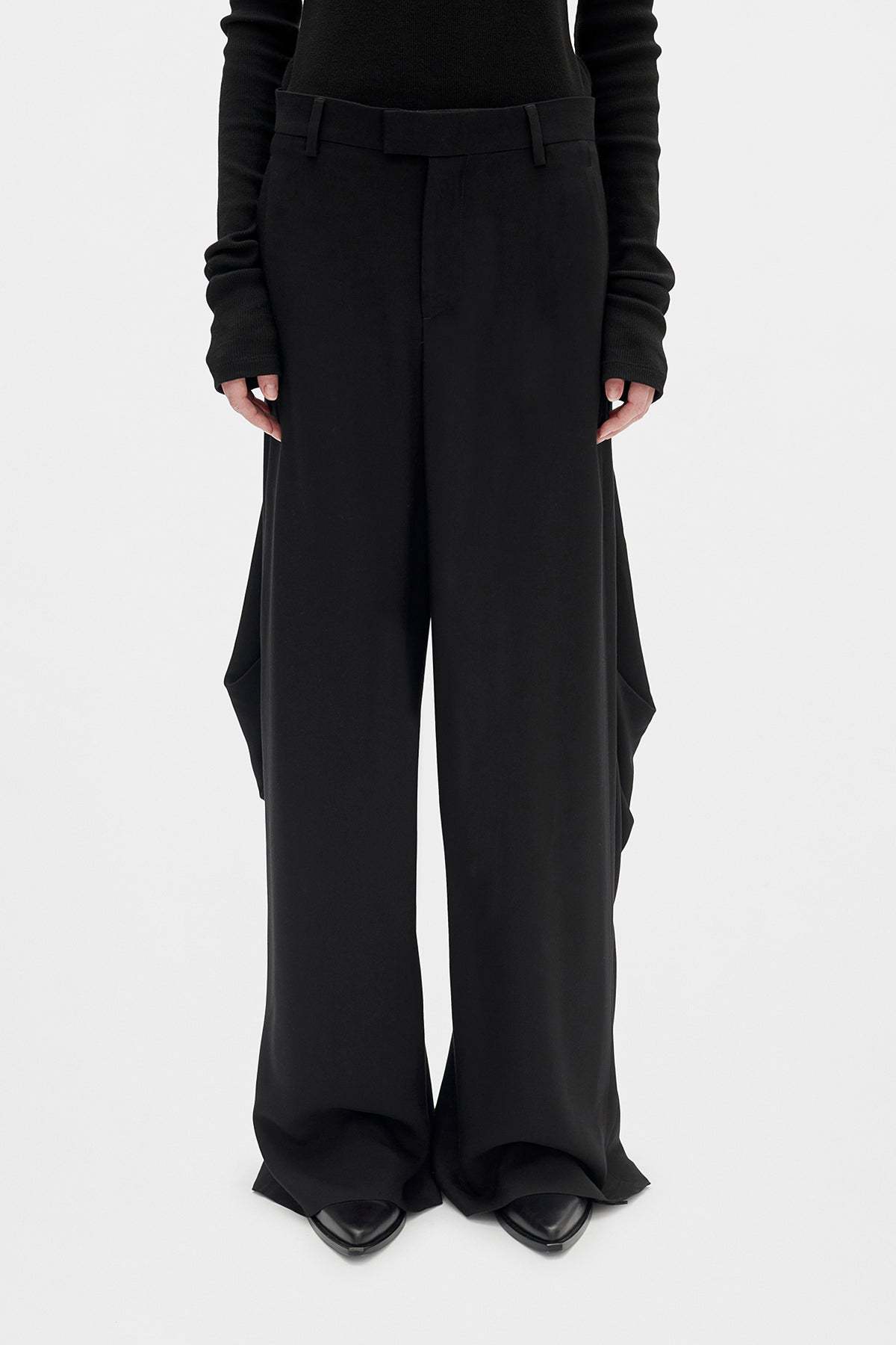 Ann Demeulemeester Odeta Draped Comfort Trousers In Black