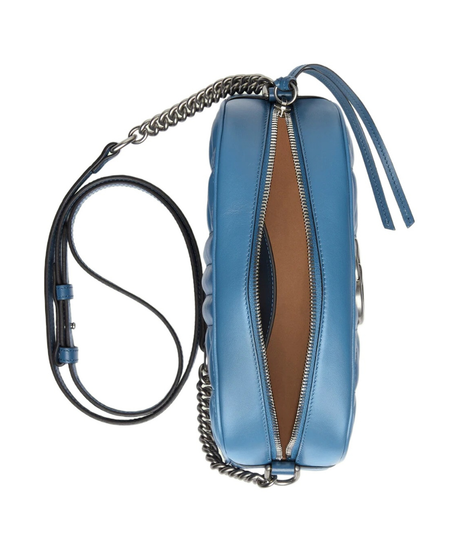 Gucci Gg Marmont Matelassé Shoulder Bag In Blue