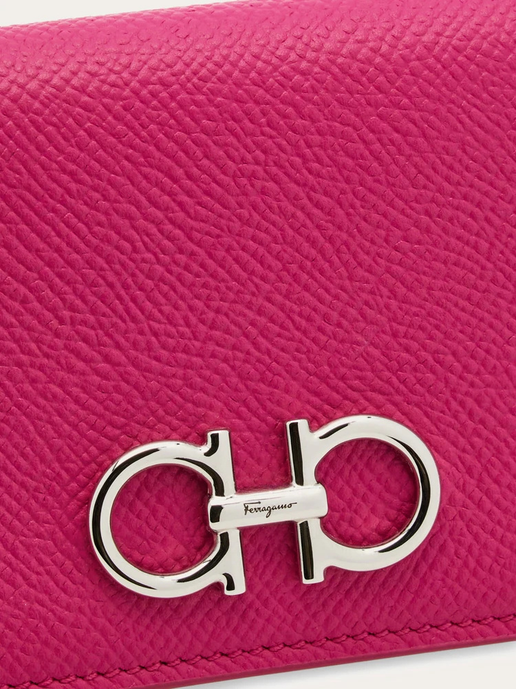 Ferragamo Gancini Card Holder In Pink