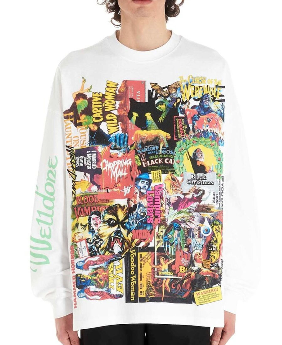 We11 Done Horror Collage T-shirt In Multicolor