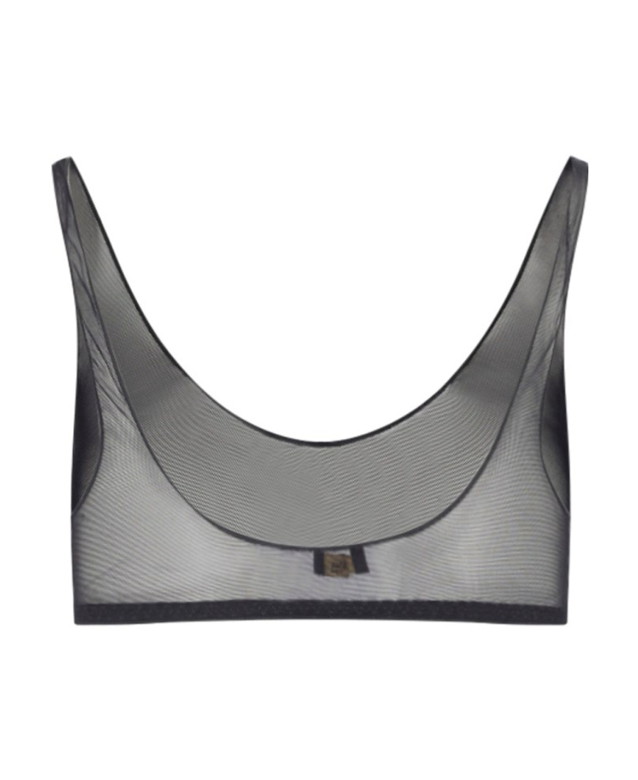 Oseree Sheer Mesh Sporty Bra In Gray
