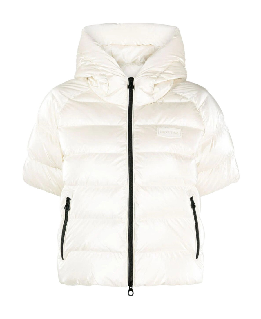 Duvetica Logo-patch Quilted Hooded Jacket In White