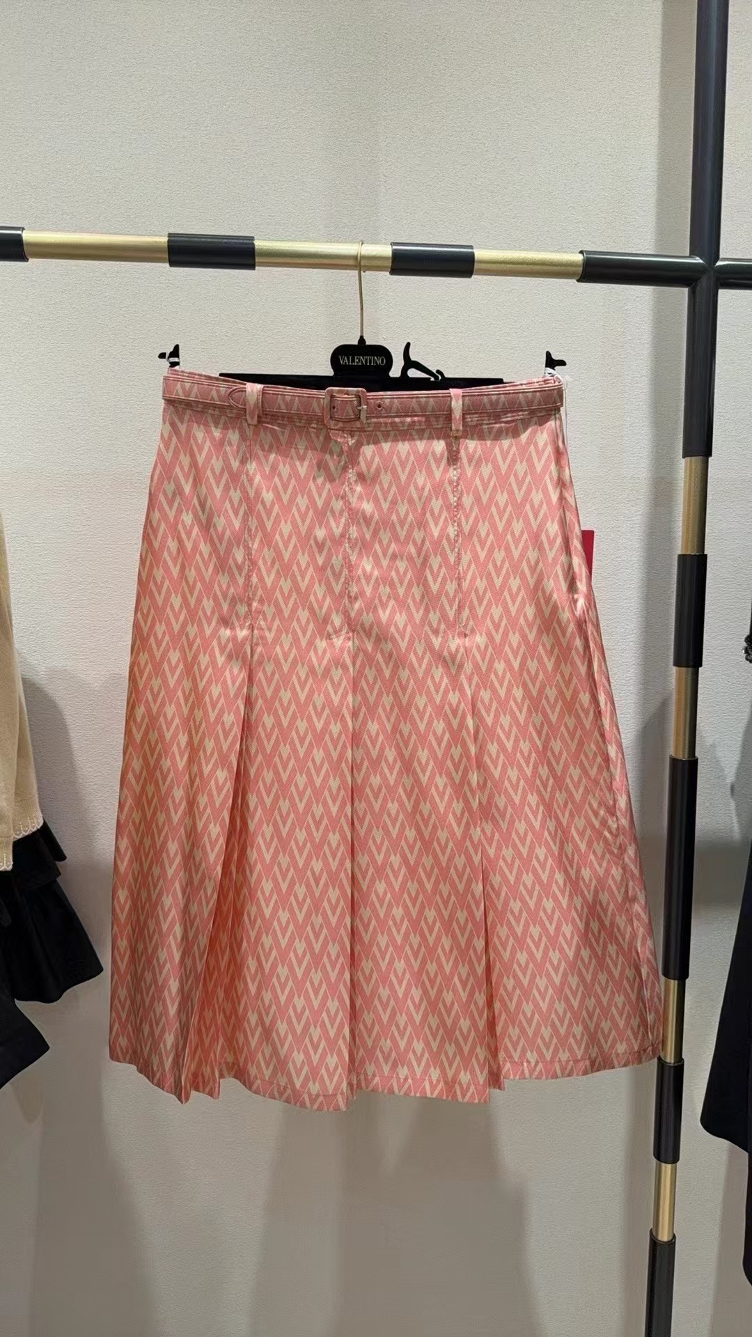 Valentino Pleated Skirt In Twill Toute La V