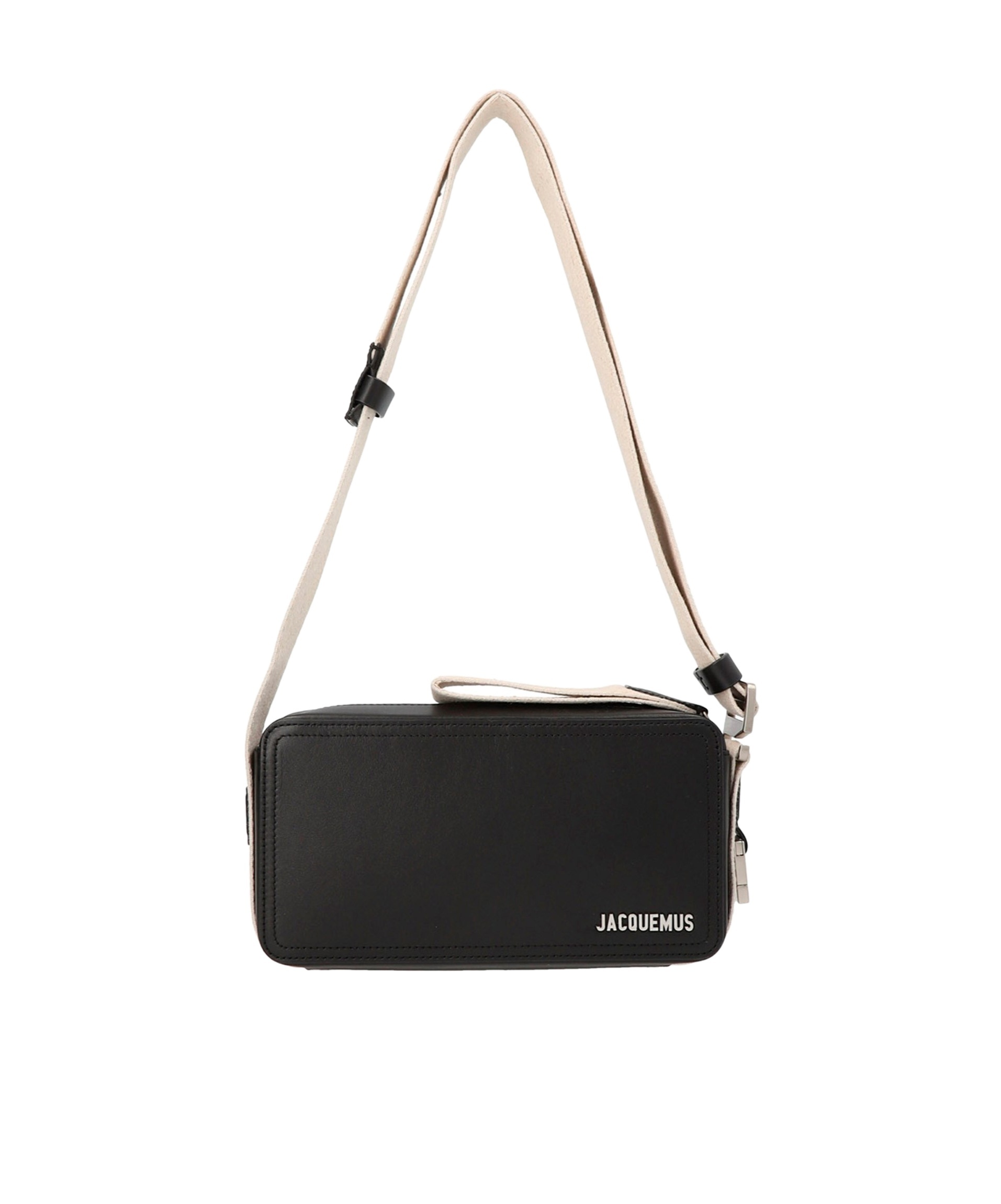 Jacquemus Le Cuerda Canvas-trimmed Leather Messenger Bag In Black