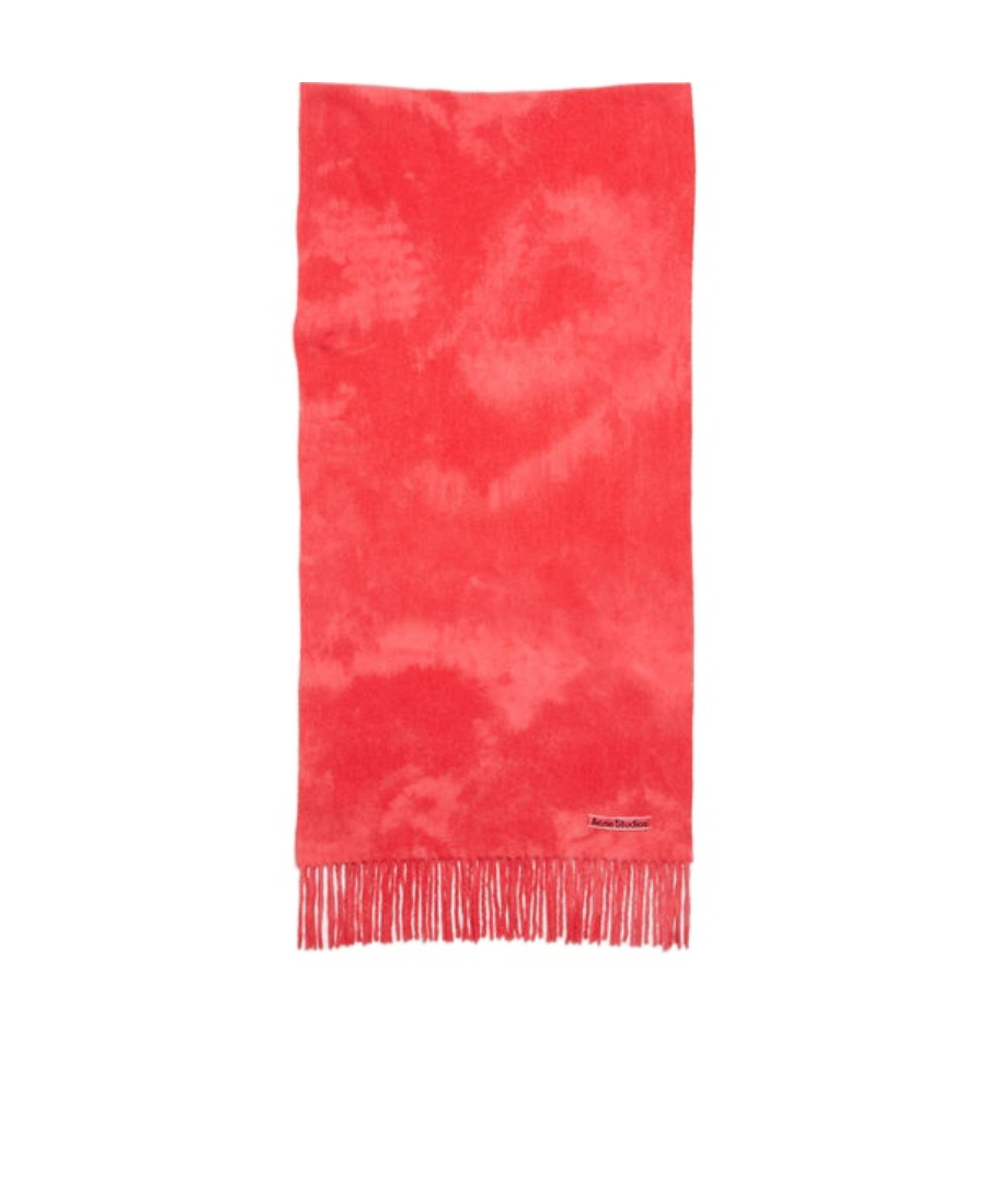 Shop Acne Studios Logo-appliqué Wool Scarf In Red