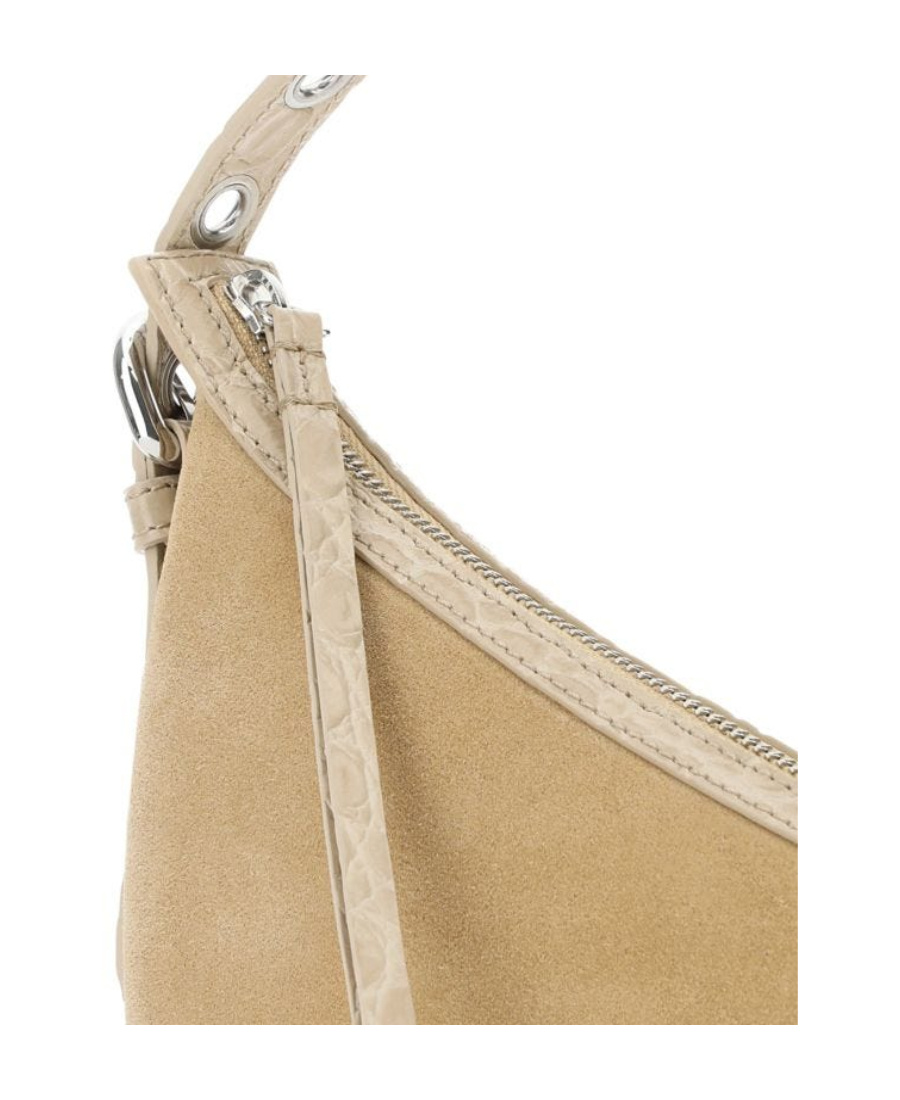 By Far Gib Suede Shoulder Bag In Nude
