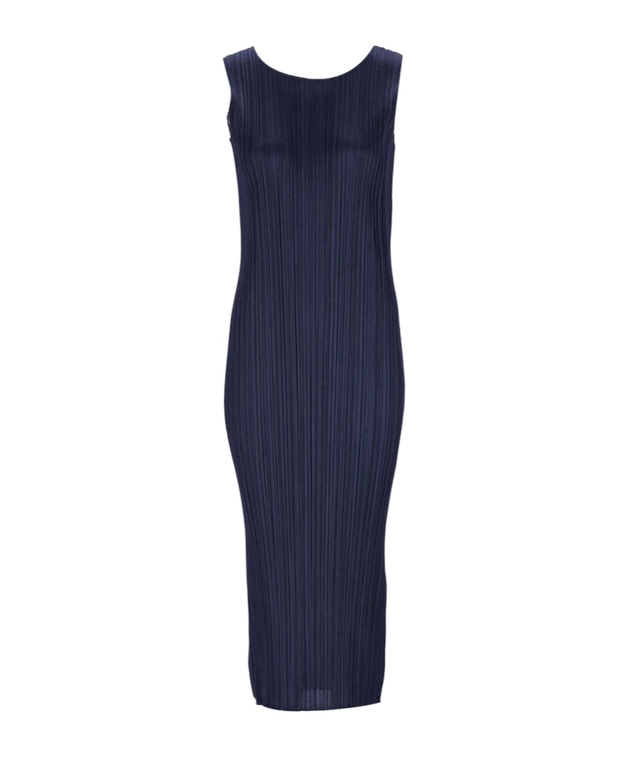 Issey Miyake Navy Monthly Colors August Midi Dress In Blue
