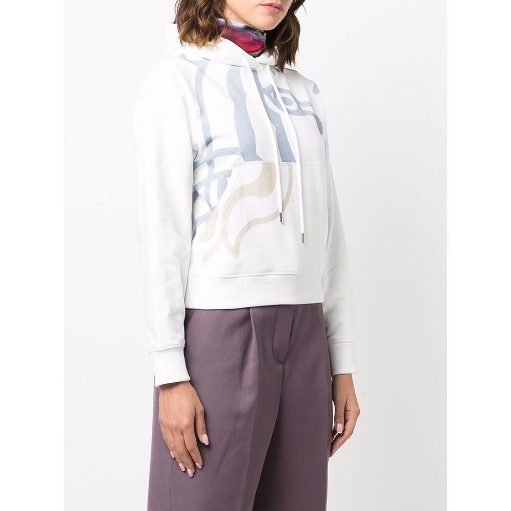 Kenzo K-tiger Cotton Sweatshirt Hoodie In White