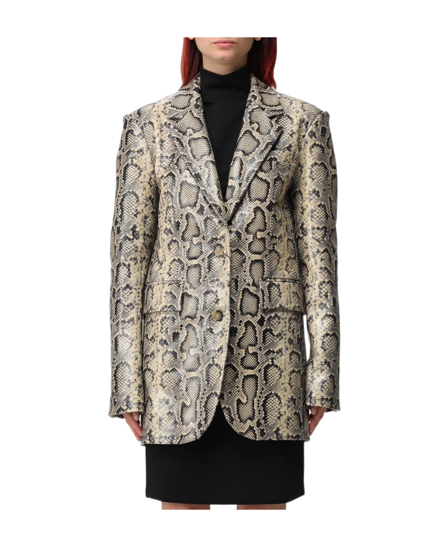 Sportmax Long Sleeved Lapel Suit Jacket In Gray