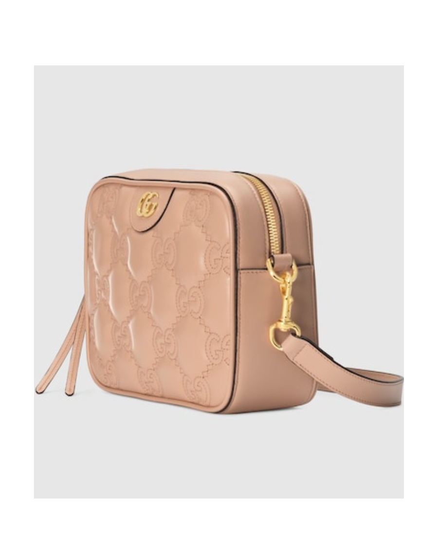 Gucci Small Gg Matelassé Shoulder Bag In Nude