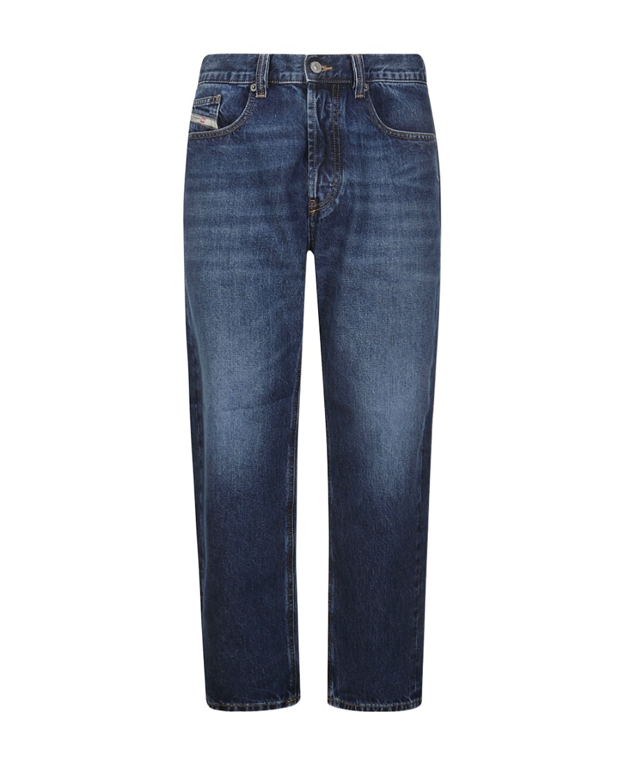 Diesel Logo-patch Cotton Straight-leg Jeans In Blue