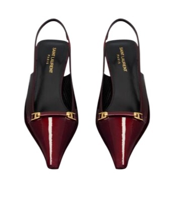 SAINT LAURENT CARINE SLINGBACK PUMPS IN PATENT LEATHER