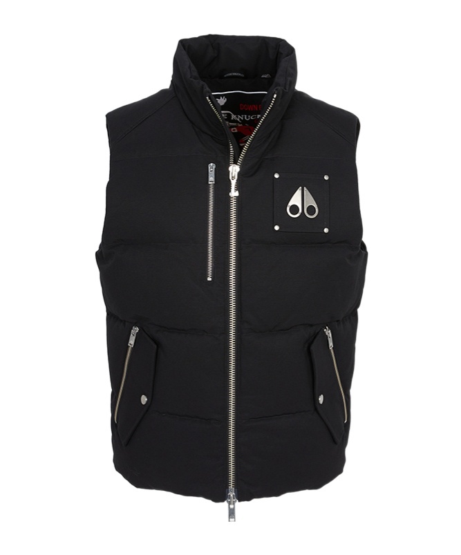 Moose Knuckles Zippered Down Vest In Black
