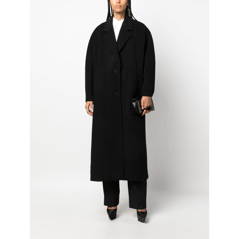 Alexander Mcqueen Single-breasted Wool-blend Coat In Black